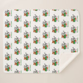 猫と子犬とのメリークリスマス シェルパブランケット (正面(横))