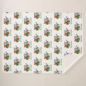 猫と子犬とのメリークリスマス シェルパブランケット (正面(横))