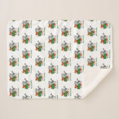 猫と子犬とのメリークリスマス シェルパブランケット (正面(横))