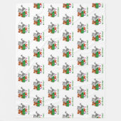 猫と子犬とのメリークリスマス フリースブランケット (正面)