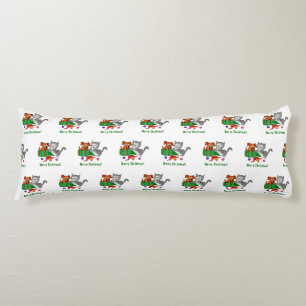 猫と子犬とのメリークリスマス ボディピロー