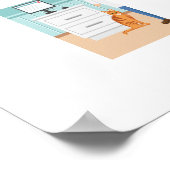 猫と子犬を連れた獣医クリニックの獣医 ポスター (角)