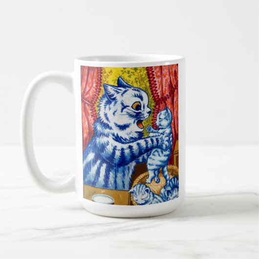 猫と子猫たち コーヒーマグカップ (左)
