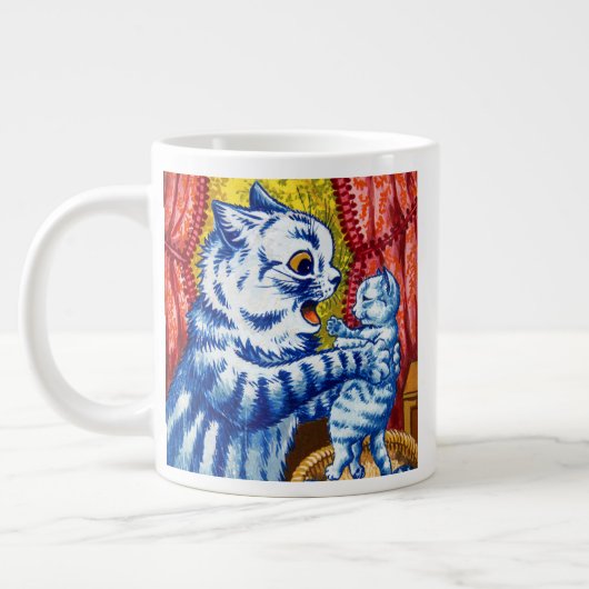 猫と子猫たち ジャンボコーヒーマグカップ (左)