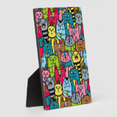 猫と子猫たち フォトプラーク (側面)