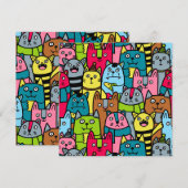 猫と子猫たち 招待状 (正面/裏面)