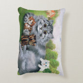 猫と子猫のルイ・ワイン アクセントクッション (裏面(縦))