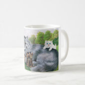 猫と子猫のルイ・ワイン コーヒーマグカップ (正面右)