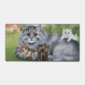 猫と子猫のルイ・ワイン デスクマット (正面)