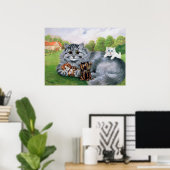 猫と子猫のルイ・ワイン ポスター (ホームオフィス)