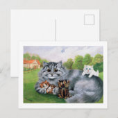 猫と子猫のルイ・ワイン ポストカード (正面/裏面)