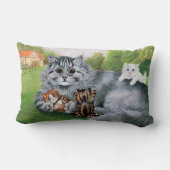 猫と子猫のルイ・ワイン ランバークッション (裏面)