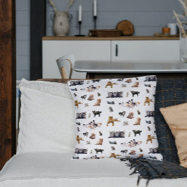 猫と子猫の写真が入った可愛い柄 クッション