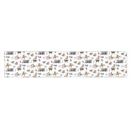 猫と子猫の写真が入った可愛い柄 ショートテーブルランナー