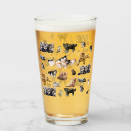 猫と子猫の写真が入った可愛い柄 タンブラーグラス