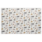 猫と子猫の写真が入った可愛い柄 ファブリック (ファットクウォーター)