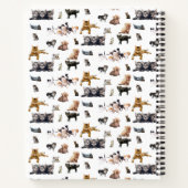 猫と子猫の名前を写真に収めたかわいい柄 ノートブック (裏面)