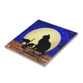 猫と子猫の陶器のタイルママ タイル (側面)