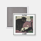 猫と子猫の食洗機磁石 マグネット (正面/裏面)