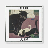 猫と子猫の食洗機磁石 マグネット (正面)