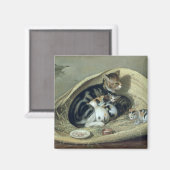 猫と子猫をバスケットに, 1797 マグネット (正面/裏面)
