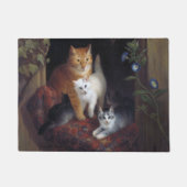 猫と子猫ヘンリエットナイフ1844 ドアマット (正面)