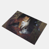 猫と子猫ヘンリエットナイフ1844 ドアマット (アングル)