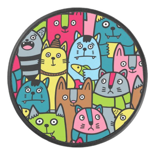 猫と子猫 アイスホッケーパック (正面)