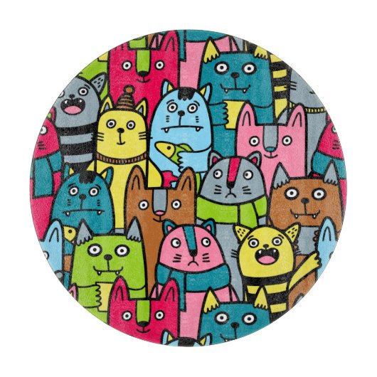 猫と子猫 カッティングボード (正面)