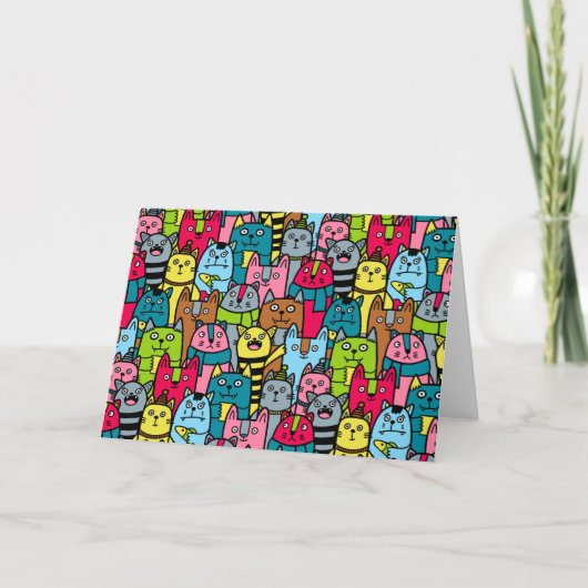 猫と子猫 カード (正面)