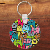 猫と子猫 キーホルダー (正面)