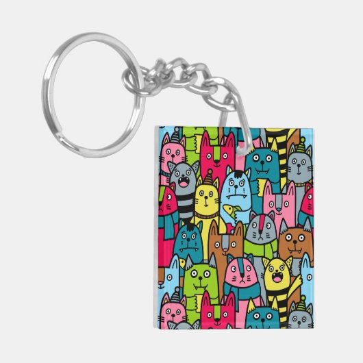 猫と子猫 キーホルダー (正面左)