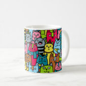 猫と子猫 コーヒーマグカップ (正面右)