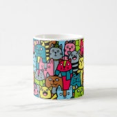 猫と子猫 コーヒーマグカップ (中央)