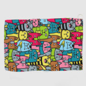 猫と子猫 ゴルフタオル (横)