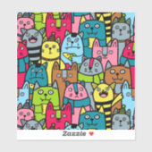 猫と子猫 シール (シート)