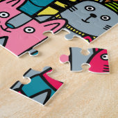 猫と子猫 ジグソーパズル (側面)