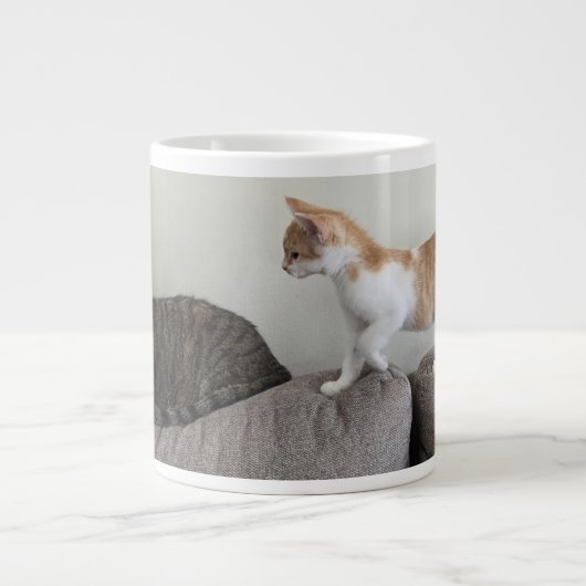 猫と子猫 ジャンボコーヒーマグカップ (正面)