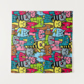 猫と子猫 タペストリー (正面(横))