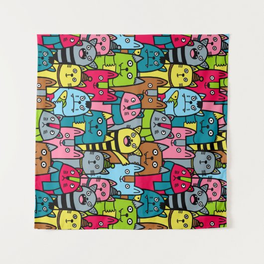 猫と子猫 タペストリー (正面(横))