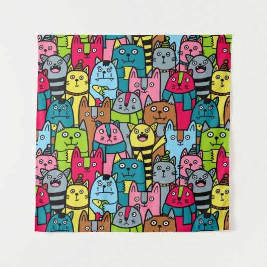 猫と子猫 タペストリー (正面)