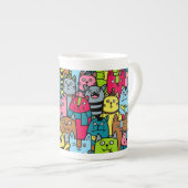 猫と子猫 ボーンチャイナマグカップ (正面右)