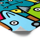 猫と子猫 ポスター (角)