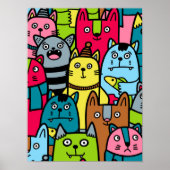 猫と子猫 ポスター (正面)