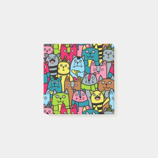 猫と子猫 ポストイット (正面)