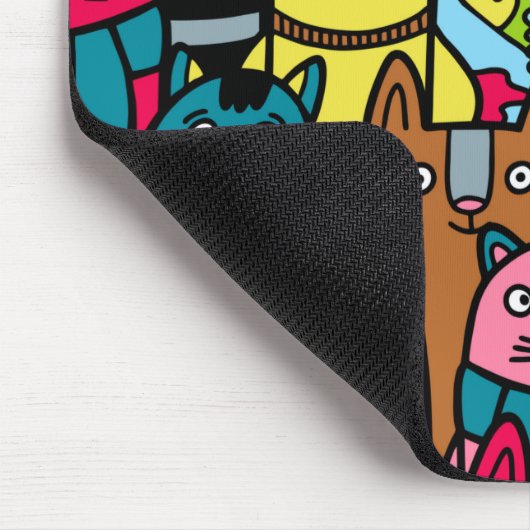 猫と子猫 マウスパッド (コーナー)