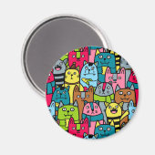 猫と子猫 マグネット (正面/裏面)