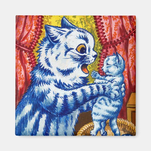 猫と子猫 マグネット (正面)