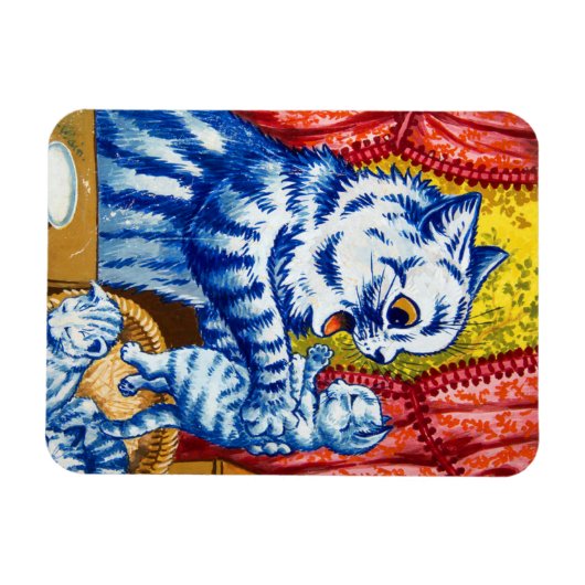 猫と子猫 マグネット (横)