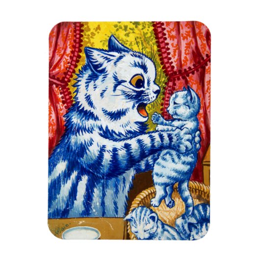 猫と子猫 マグネット (縦)